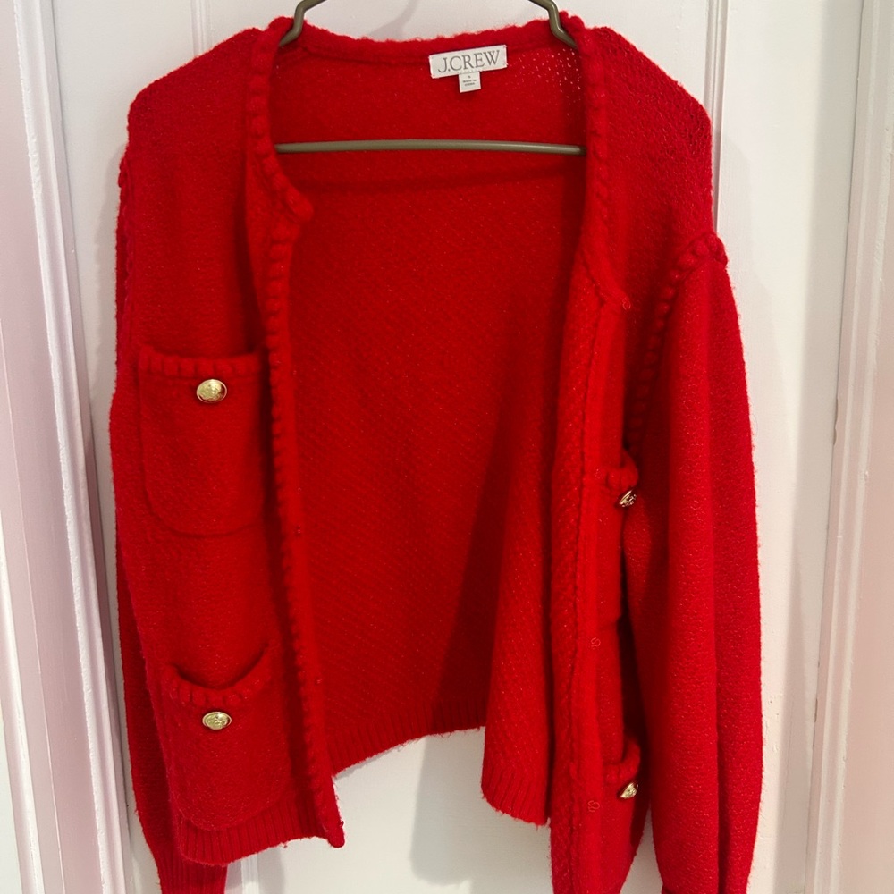 JCrew Small Red lady jacket cardigan